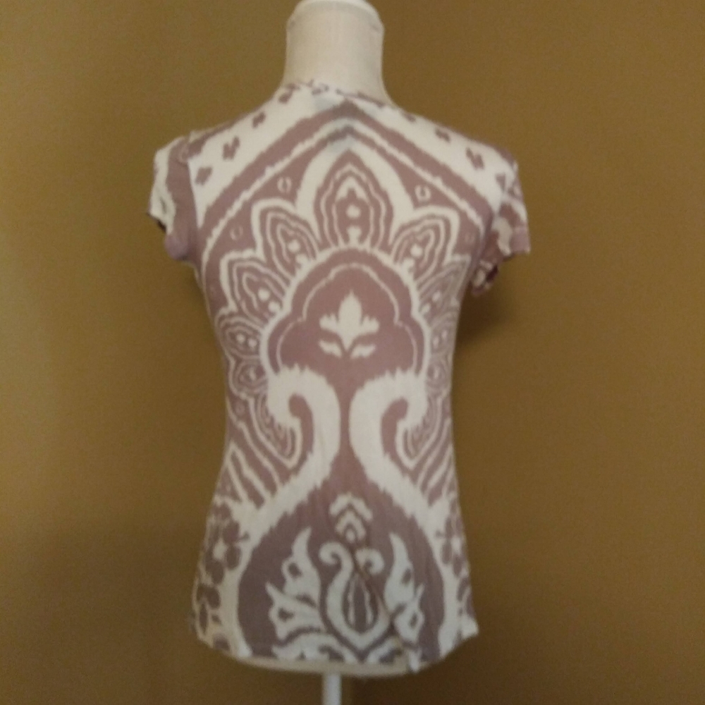 INC BEIGE CREAM SEQUINS CAP SLEEVE TOP SIZE S - Picture 5 of 5
